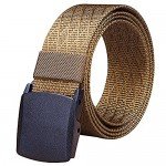 Fairwin Men's Military Tactical Web Belt, Nylon Canvas Webbing YKK Plastic Buckle Belt