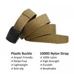 Fairwin Men's Military Tactical Web Belt, Nylon Canvas Webbing YKK Plastic Buckle Belt