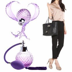 Fashion 100ML Blue Vintage Perfume Bottle Atomizer Spray Refillable Glass Gift