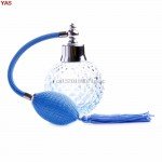 Fashion 100ML Blue Vintage Perfume Bottle Atomizer Spray Refillable Glass Gift #H027#