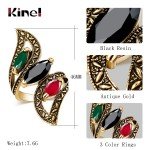 Fashion 2016 Vintage Big Ring Antique Gold Color Mosaic Colorful Resin Rings For Women Size 6 7 8 9 10 11 Turkish Jewelry