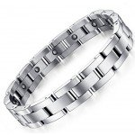 Father's Day Bracelet Men Sleek Magnetic Therapy Wristband in Velvet Gift Box with Free Link Remove Tool,9 inch