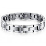 Father's Day Bracelet Men Sleek Magnetic Therapy Wristband in Velvet Gift Box with Free Link Remove Tool,9 inch