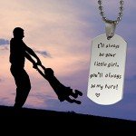 Father's Day Gifts Pendent Necklace From Daughter - I'll Always Be Your Little Girl.You Will Always Be My Hero, Stainless Steel Jewelry with Gift Box (rectangular)