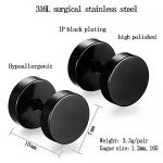 Feramox Stainless Steel Mens Womens Stud Earrings Set Ear Piercing Plugs Tunnel Punk Style
