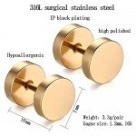 Feramox Stainless Steel Mens Womens Stud Earrings Set Ear Piercing Plugs Tunnel Punk Style