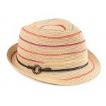 Funky Junque UPF50+ Adjustable Multicolor Woven Pattern Short Brim Fedora Hat