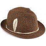Funky Junque UPF50+ Adjustable Multicolor Woven Pattern Short Brim Fedora Hat
