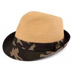 Funky Junque UPF50+ Adjustable Multicolor Woven Pattern Short Brim Fedora Hat
