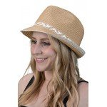 Funky Junque UPF50+ Adjustable Multicolor Woven Pattern Short Brim Fedora Hat