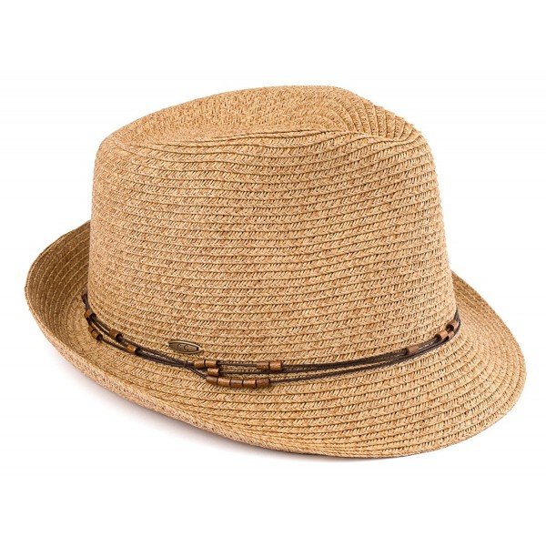 Funky Junque UPF50+ Adjustable Multicolor Woven Pattern Short Brim Fedora Hat