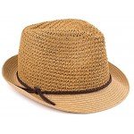 Funky Junque UPF50+ Adjustable Multicolor Woven Pattern Short Brim Fedora Hat