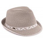 Funky Junque UPF50+ Adjustable Multicolor Woven Pattern Short Brim Fedora Hat