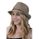 Funky Junque UPF50+ Adjustable Multicolor Woven Pattern Short Brim Fedora Hat
