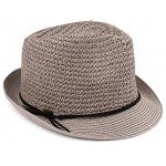 Funky Junque UPF50+ Adjustable Multicolor Woven Pattern Short Brim Fedora Hat