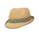 Funky Junque UPF50+ Adjustable Multicolor Woven Pattern Short Brim Fedora Hat