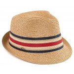 Funky Junque UPF50+ Adjustable Multicolor Woven Pattern Short Brim Fedora Hat