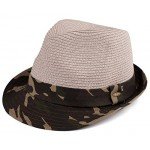 Funky Junque UPF50+ Adjustable Multicolor Woven Pattern Short Brim Fedora Hat
