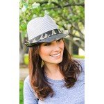 Funky Junque UPF50+ Adjustable Multicolor Woven Pattern Short Brim Fedora Hat