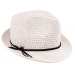 Funky Junque UPF50+ Adjustable Multicolor Woven Pattern Short Brim Fedora Hat