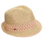 Funky Junque UPF50+ Adjustable Multicolor Woven Pattern Short Brim Fedora Hat