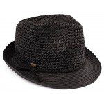 Funky Junque UPF50+ Adjustable Multicolor Woven Pattern Short Brim Fedora Hat