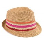 Funky Junque UPF50+ Adjustable Multicolor Woven Pattern Short Brim Fedora Hat