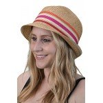 Funky Junque UPF50+ Adjustable Multicolor Woven Pattern Short Brim Fedora Hat