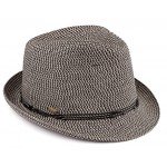 Funky Junque UPF50+ Adjustable Multicolor Woven Pattern Short Brim Fedora Hat