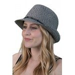 Funky Junque UPF50+ Adjustable Multicolor Woven Pattern Short Brim Fedora Hat