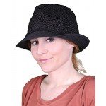Funky Junque UPF50+ Adjustable Multicolor Woven Pattern Short Brim Fedora Hat