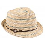Funky Junque UPF50+ Adjustable Multicolor Woven Pattern Short Brim Fedora Hat