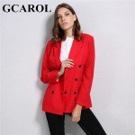 GCAROL New Arrival Spring Autumn Women Blazer Double-Breasted Button Notched Collar OL Work Office Suits Outwear 