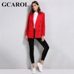 GCAROL New Arrival Spring Autumn Women Blazer Double-Breasted Button Notched Collar OL Work Office Suits Outwear 