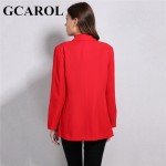GCAROL New Arrival Spring Autumn Women Blazer Double-Breasted Button Notched Collar OL Work Office Suits Outwear 