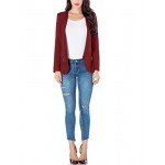 GRAPENT Women's Open Front Draped Asymmetric Side Zip Business Blazer Jacket