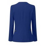 GRAPENT Women's Open Front Draped Asymmetric Side Zip Business Blazer Jacket