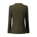 GRAPENT Women's Open Front Draped Asymmetric Side Zip Business Blazer Jacket