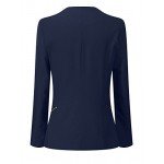 GRAPENT Women's Open Front Draped Asymmetric Side Zip Business Blazer Jacket