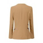 GRAPENT Women's Open Front Draped Asymmetric Side Zip Business Blazer Jacket
