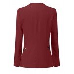 GRAPENT Women's Open Front Draped Asymmetric Side Zip Business Blazer Jacket