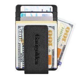 Garigolden Money Clip, Leather RFID Blocking Wallet for Men