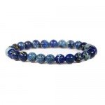 Genuine Imperial Blue Jasper Stone Bead Stretchy Elastic Bracelet, Earth Healing, 8mm, Unisex, for Friendship, Couples, Teens,Genuine Imperial Blue Jasper Stone Bead Stretchy Elastic by Big Cat Rescue