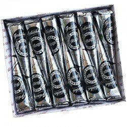 Golecha 12pcs 25g Natural Black Mehndi Henna Cones Indian Henna Tattoo Paste For Temporary Tattoos Sticker Mehndi Body Paint
