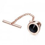 HAWSON Mens Tie Tack With Chain Round Crystal Wedding Business Accessories