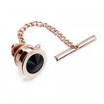 HAWSON Mens Tie Tack With Chain Round Crystal Wedding Business Accessories