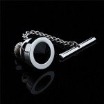 HAWSON Mens Tie Tack With Chain Round Crystal Wedding Business Accessories