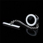 HAWSON Mens Tie Tack With Chain Round Crystal Wedding Business Accessories