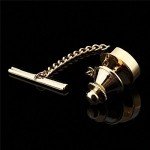 HAWSON Mens Tie Tack With Chain Round Crystal Wedding Business Accessories