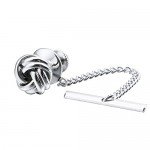 HAWSON Sailor Knot Tie Tack for Men Metal Tie Pin Silver and Gold Color